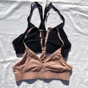 Lot Of 2 REI Co-Op Active Bralette Bras Womens XS Black Taupe Travel Sports